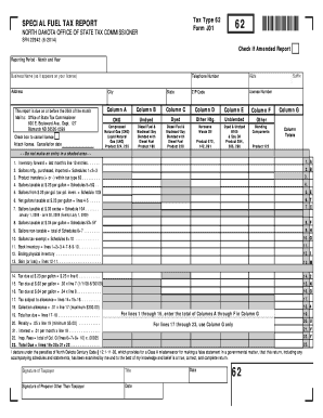 North Dakota Special Fuel Tax Report