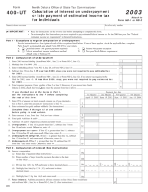 North Dakota Form 400-UT