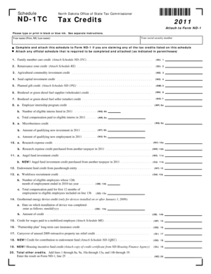 ND-1TC Tax Credits 2011