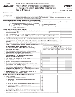 North Dakota Form 400-UT