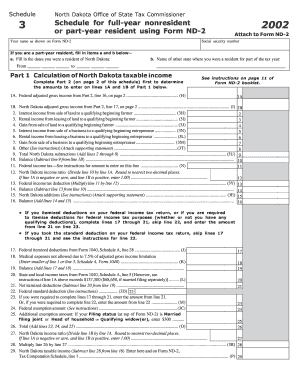 North Dakota Tax Schedule 3