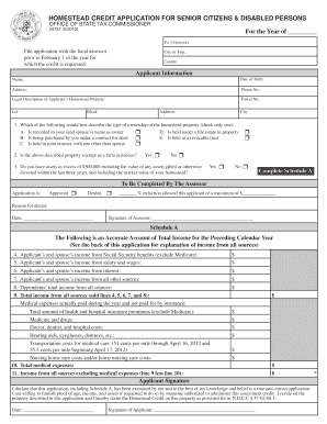 North Dakota Homestead Credit Application