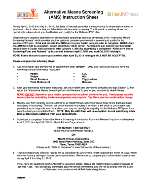 Alternative Means Screening Form
