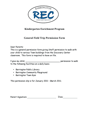 Field trip permission slip template - kindergarten field trip permission form