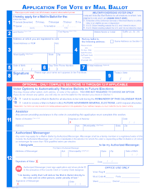 Vote by Mail Ballot Application