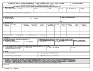 Army Tuition Assistance Request Form