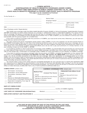 COBRA Notice for Part-Time Employees