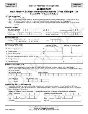 New Jersey Cosmetic Medical Procedures Gross Receipts Tax Form