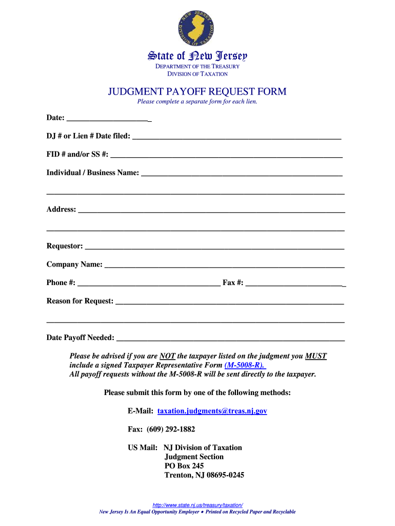 Judgment Payoff Form Fill Online Printable Fillable Blank PdfFiller