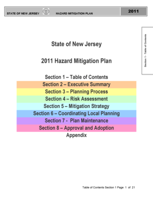 State of New Jersey 2011 Hazard Mitigation Plan - ready nj