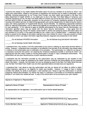 Authority to release medical information template - LDSS 4863. Medical Information Release Form - otda ny