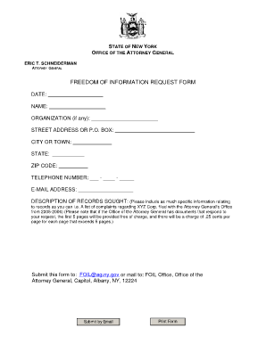New York Freedom of Information Request Form