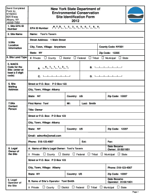 View a Sample Completed Site ID Form (PDF - New York State ... - dec ny