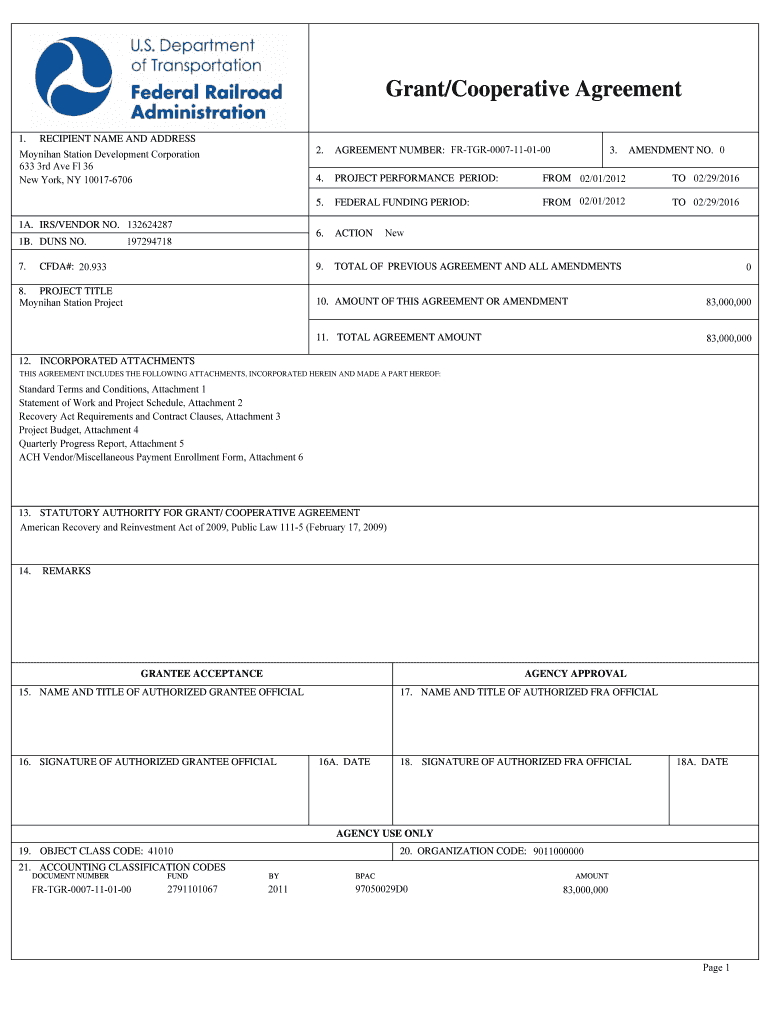 Moynihan Station TIGER Grant Agreement - Empire State ... - esd ny Preview on Page 1