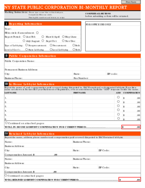 NY State Public Corporation Bi-Monthly Report