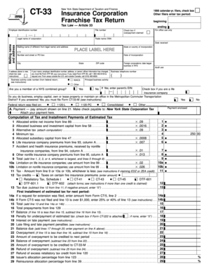 New York State Franchise Tax Return Form CT-33