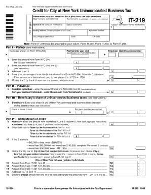 New York State IT-219 Form