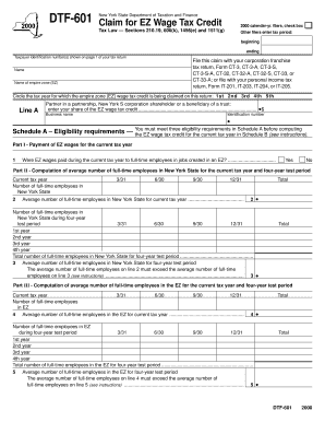 New York EZ Wage Tax Credit Claim Form
