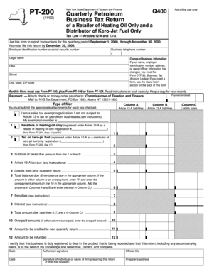 New York State Quarterly Petroleum Tax Return