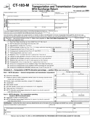 New York MTA Surcharge Return Form