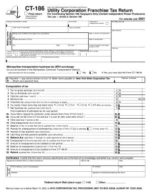 New York Utility Corporation Franchise Tax Return
