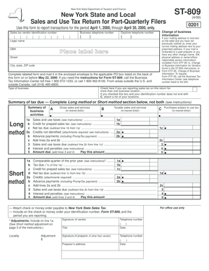New York State Sales and Use Tax Return
