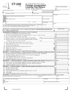 New York State Foreign Corporation License Fee Return