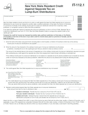 New York State Resident Credit IT-112.1