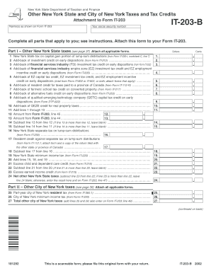 New York State Tax Form IT-203-B
