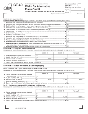 New York State Alternative Fuels Credit Form CT-40