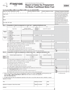 New York Sales Tax Prepayment Form