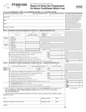 New York State Sales Tax Prepayment Form