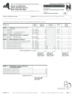 New York State Quarterly Schedule N