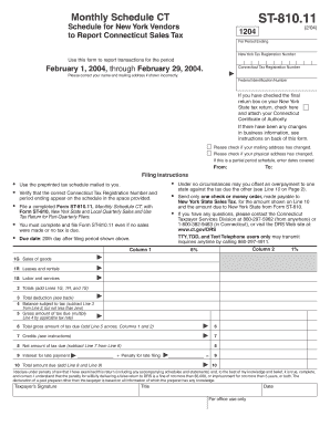 Connecticut Sales Tax Monthly Schedule