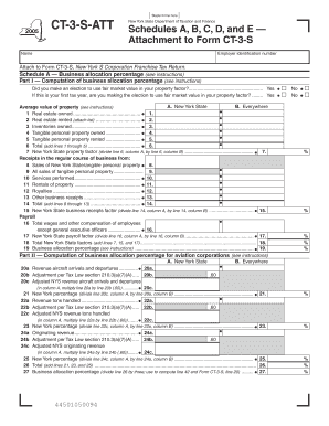 New York S Corporation Franchise Tax Return Attachment