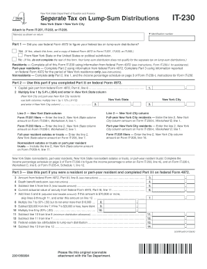 New York State Lump-Sum Distribution Tax Form IT-230