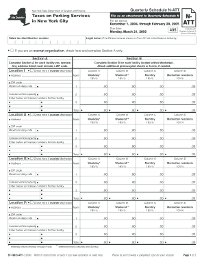 New York State Quarterly Schedule N-ATT