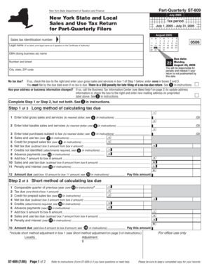 New York State Sales Tax Return Form ST-809