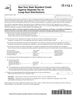 New York State Resident Credit IT-112.1