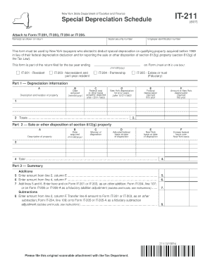 New York Special Depreciation Schedule IT-211