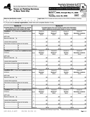 New York State Quarterly Schedule N-ATT