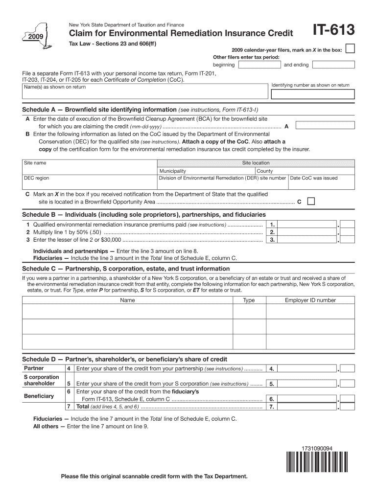 Claim for Environmental Remediation Insurance Credit Tax Law - Sections 23 and 606(ff ) New York Sta Preview on Page 1