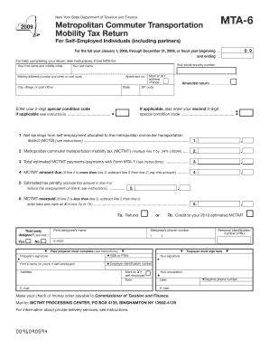 New York MTA-6 Mobility Tax Return