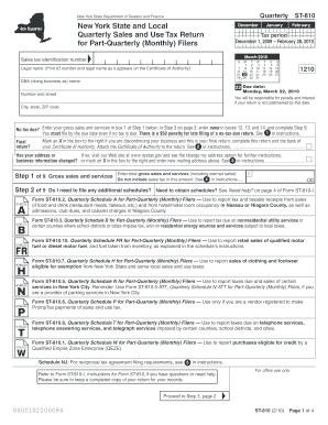 New York State Quarterly Sales and Use Tax Return