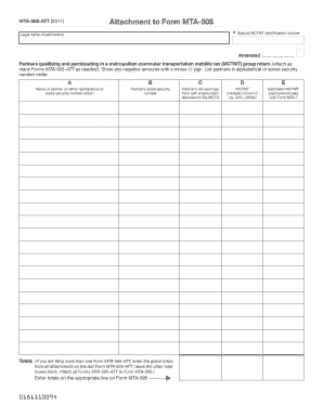 MTA-505-ATT Form 2011