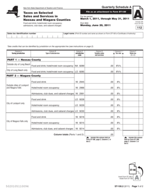 New York State Quarterly Schedule A