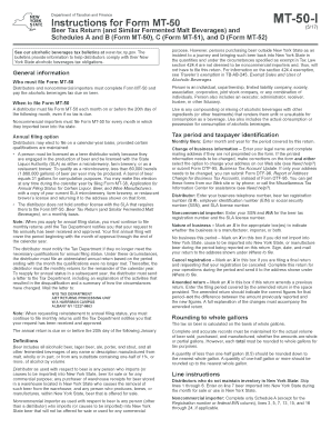 New York Beer Tax Return Form MT-50