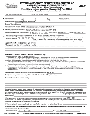 New York Workers' Compensation Variance Request Form