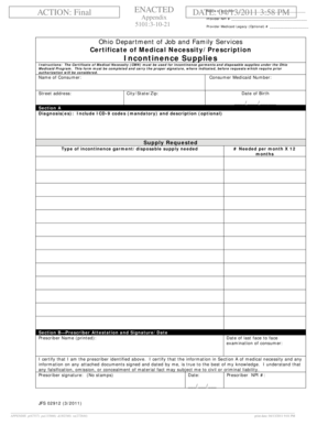 Ohio Medicaid Incontinence Supplies Form