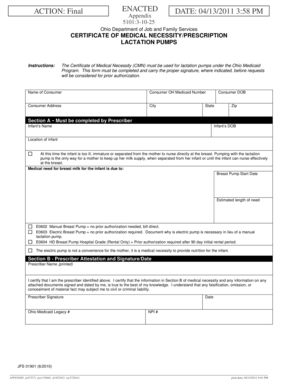 Ohio Medicaid Lactation Pump Certificate